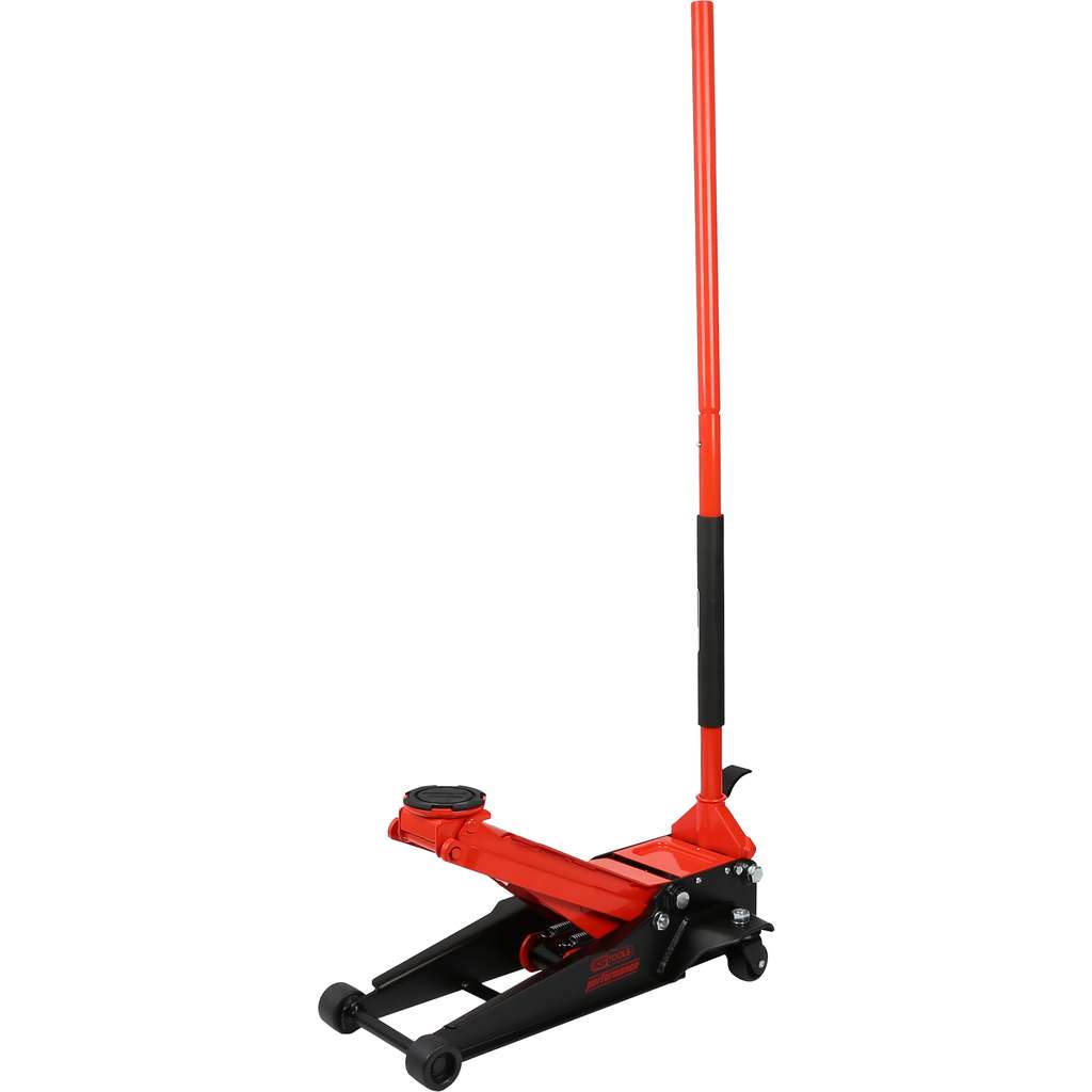 STAHLWERK Autokrik en steunbok set – 3 ton garagekrik, hydraulische autokrik plat en 2 x in hoogte verstelbare steunbokken voor auto, SUV, auto, werkplaatsaccessoires voor het verwisselen van banden