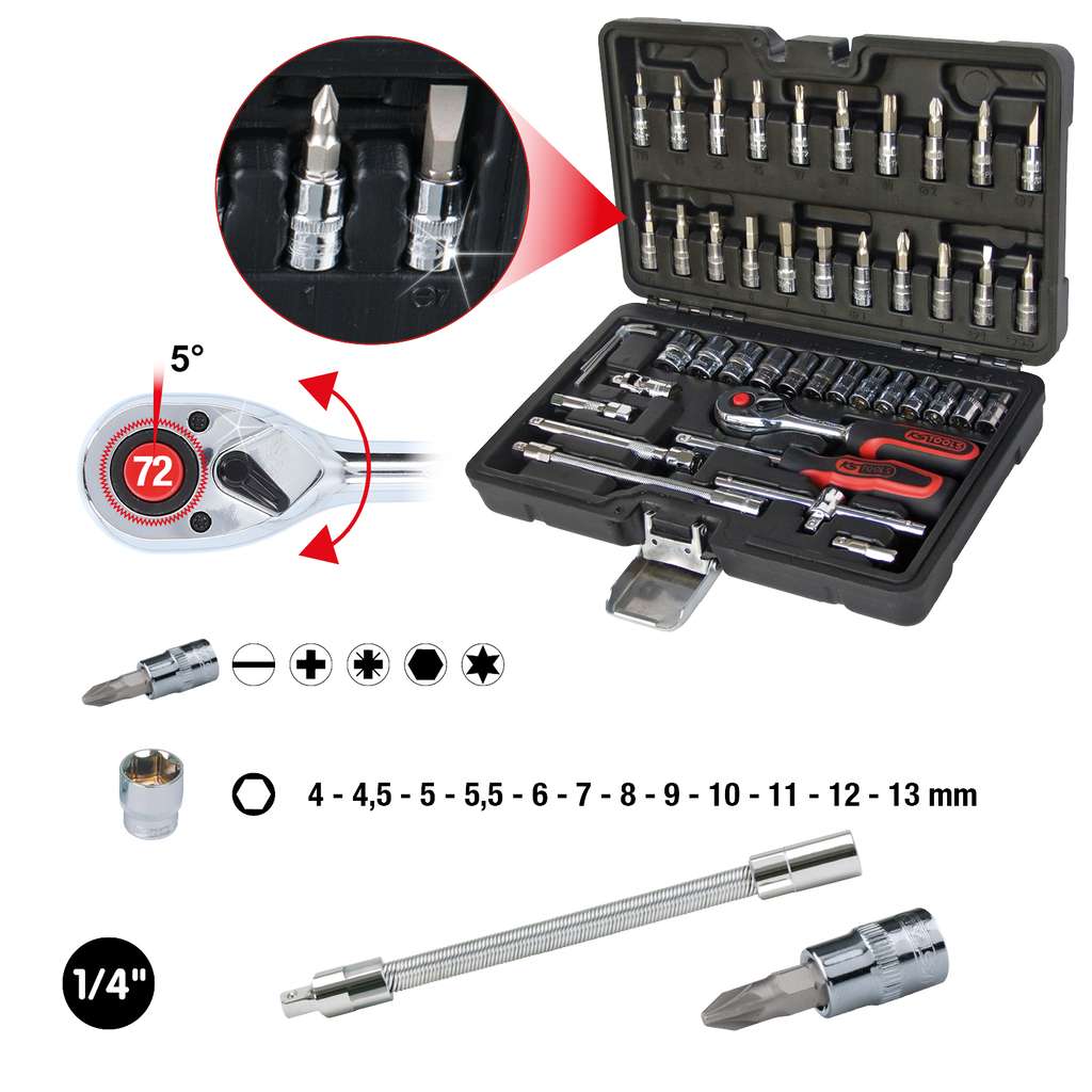 KS TOOLS 1/4 CHROMEplus Steckschlüssel-Satz, 40-tlg ( 918.0640 KS TOOLS 1/4 CHROMEplus Steckschlüssel-Satz, 40-tlg ( 918.0640