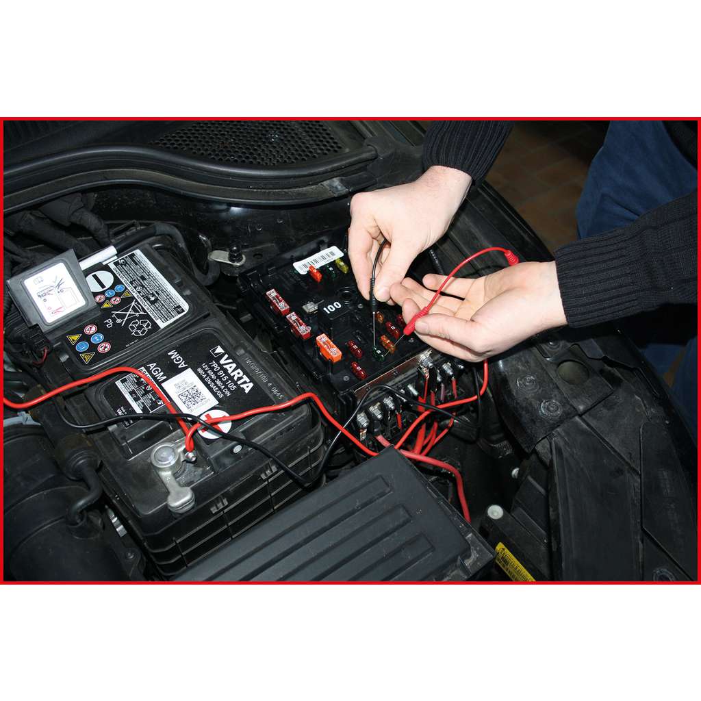 ViGOR - Messkabelsatz 92-teilig V4326N I Für Kfz-Bedarf zur elektrischen Messung und Prüfung von elektrischen Schaltungen/Komponenten I hochwertig, sicher I 92-teilig I 12 V Batterie