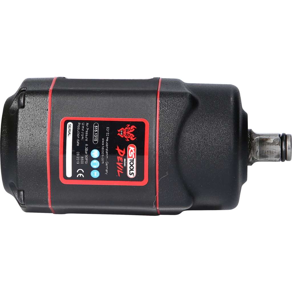 KS Tools 515.1200 The Devil High Performance Compressed Air Impact Wrench, Black/Red, 1/2 Inch, Max. Release Torque 1600 Nm & 515.1005 1/2 Inch Aluminium Rims Power Socket Set, 3-Piece - View #10