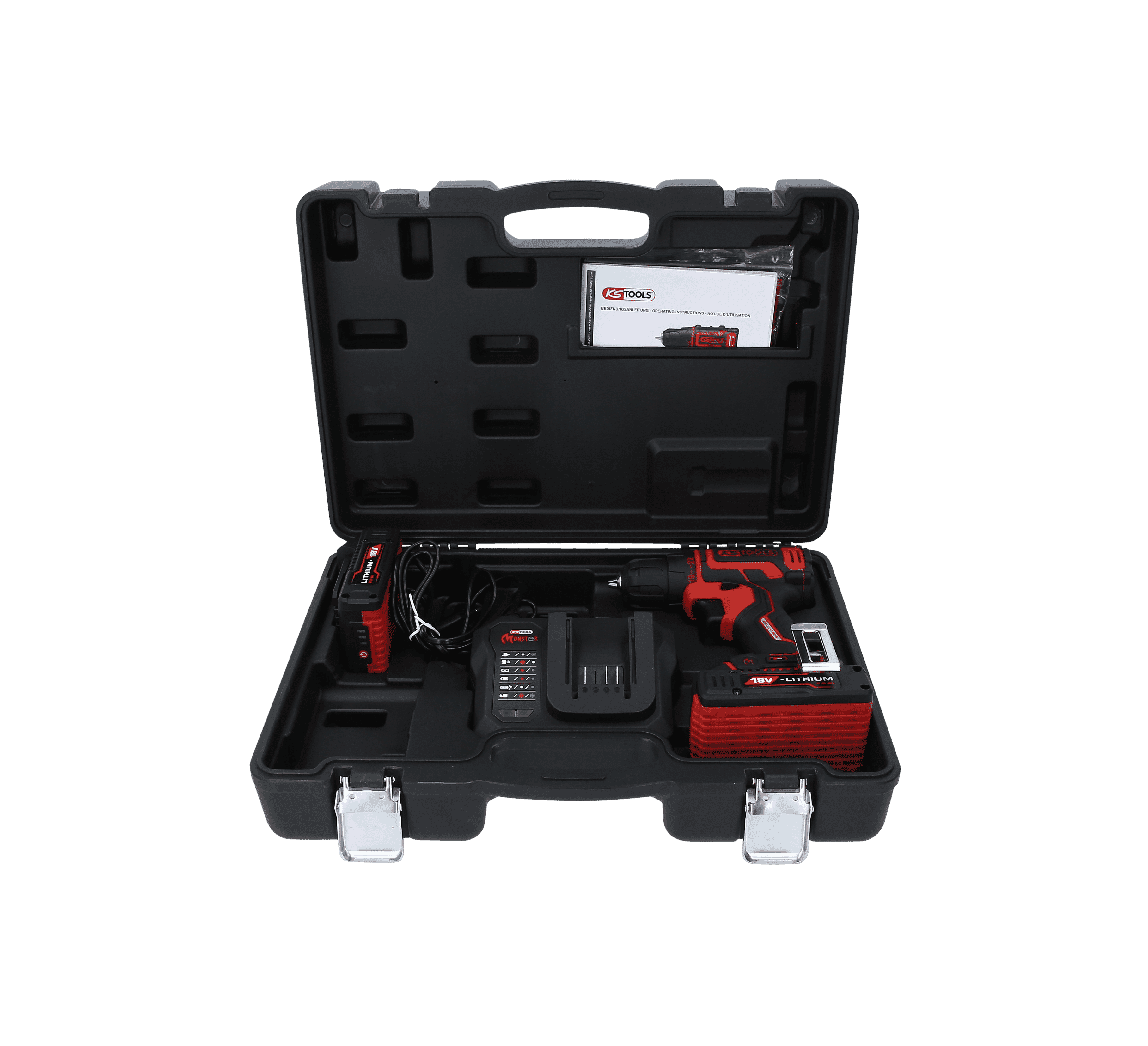 eMONSTER Brushless-Akku-Bohr-Schrauber-Satz, 4-tlg | Akku 
