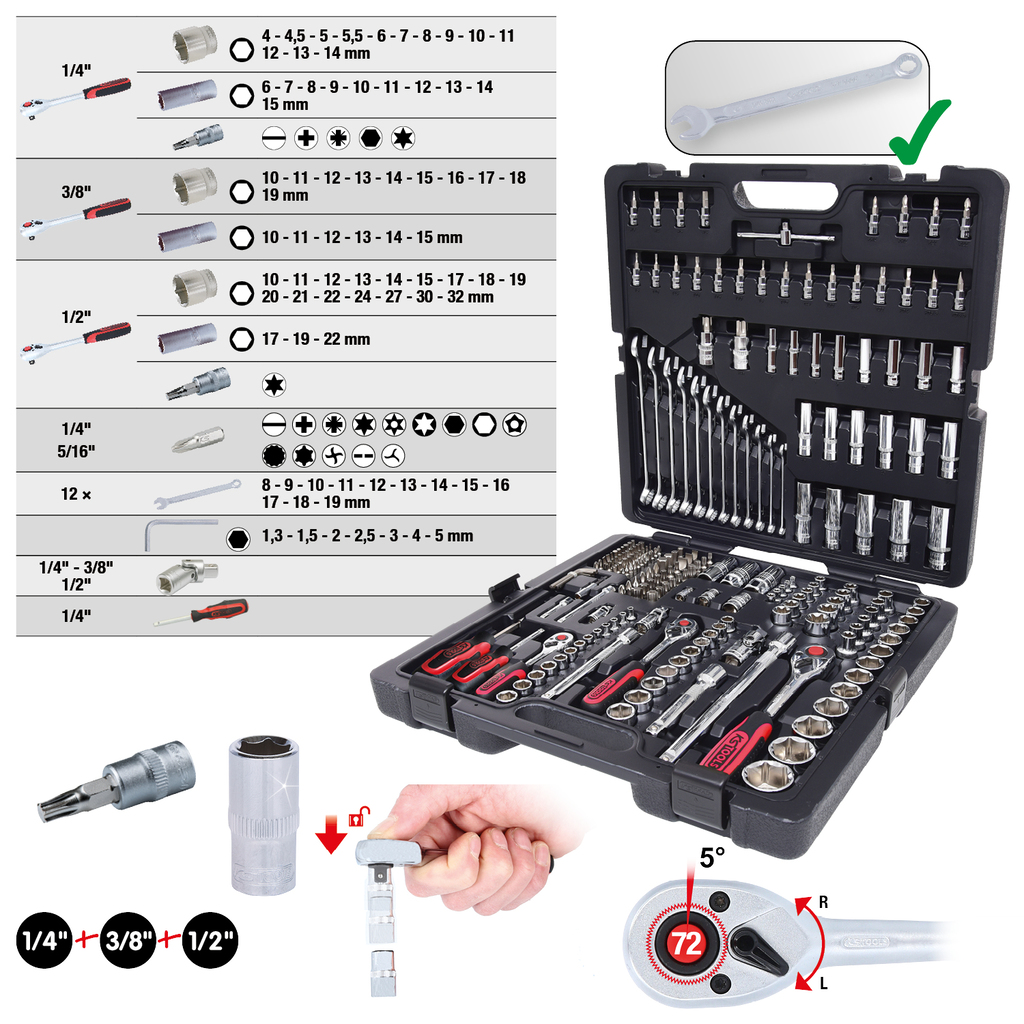 ケーエスツールズ(KS Tools) 六角ソケット用精密メカニック