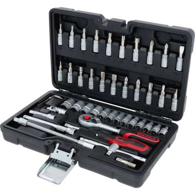 KS Tools 922.0043 – Ultimate gemengde sleutelmodule, 17-delig, platte sleutelset, mechanisch garagegereedschap, gemaakt van licht en robuust chroom, vanadium, gesatineerd, 17 metrische sleutels