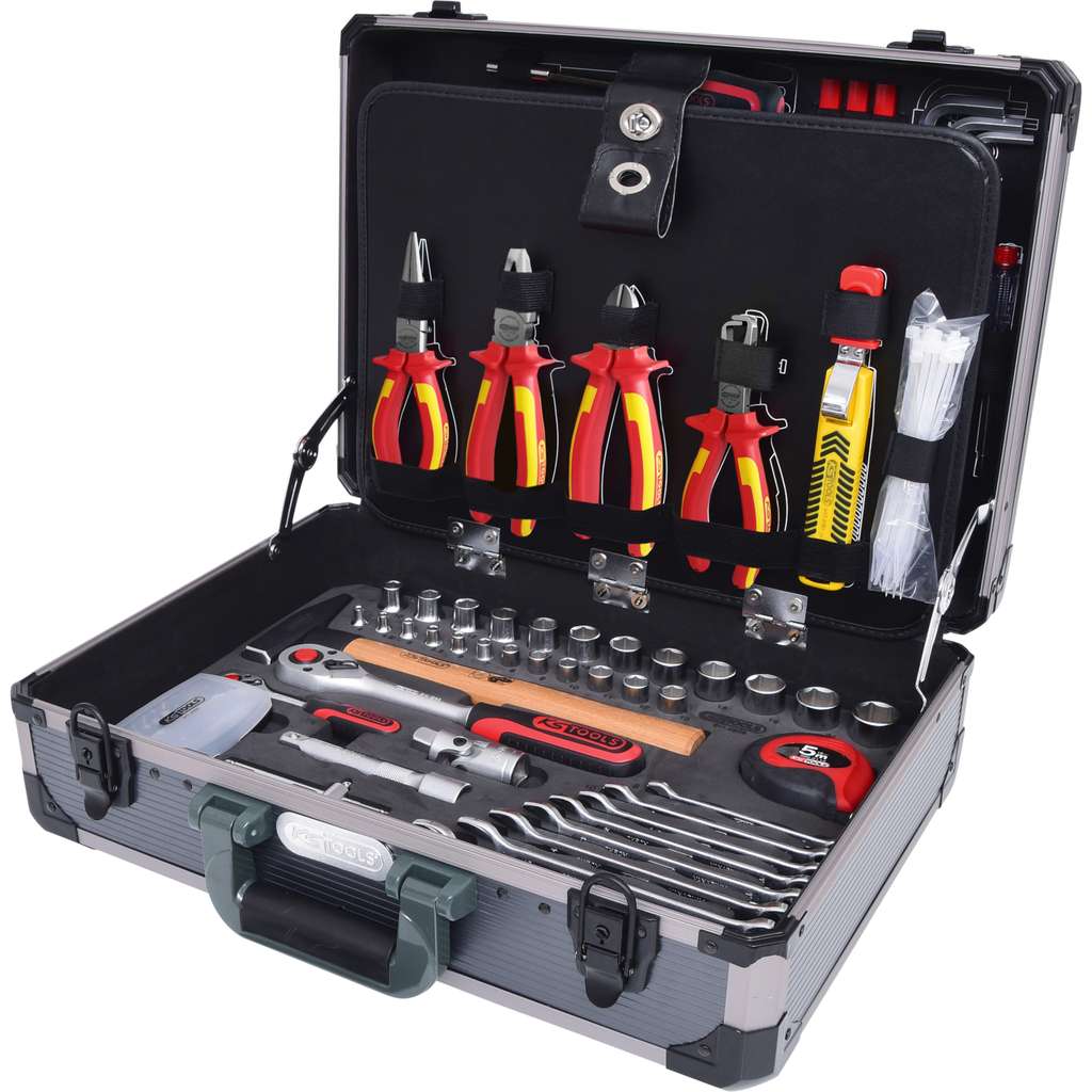 1/4” + 1/2” electrician tool case with 128 pieces