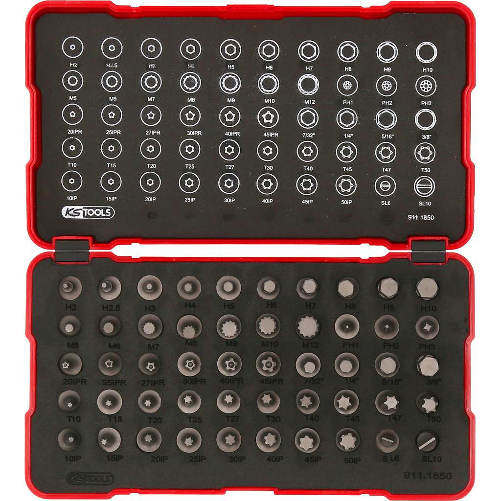 Dopsleutelset, 1/4 inch, 6-kant en bits, 21-delig Dopsleutelset, 1/4 inch, 6-kant en bits, 21-delig