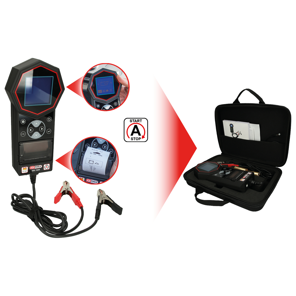 12V / 24V Digital-Batterie- und Ladesystemtester mit integriertem  