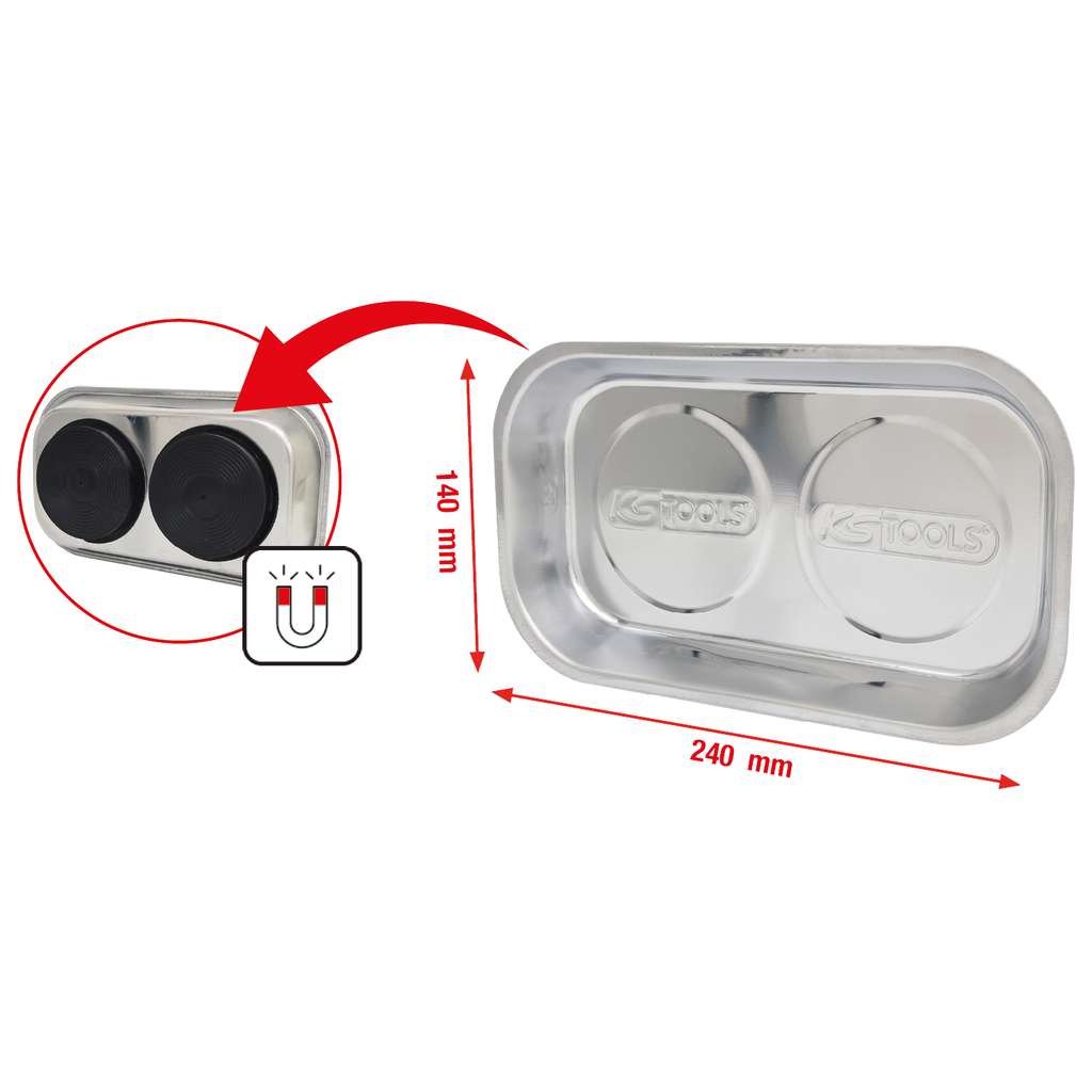 Set 8 Ciotole Magnetiche In Acciaio Inox 9.3x6.5cm, Con Magneti Rivestiti In Gomma, Per Viti E Bulloni, Resistenti A Olio E Umidità