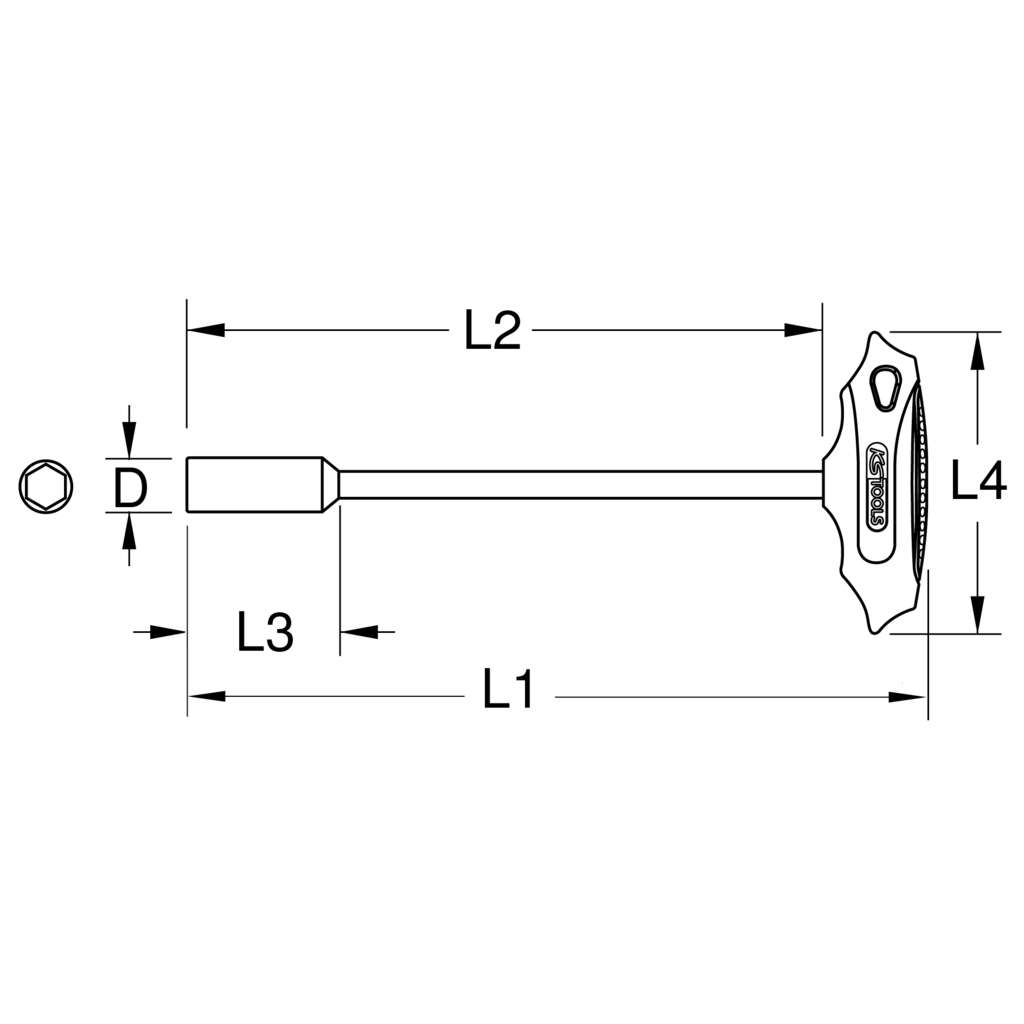 Отвертка с торцовой головкой и Т-образной рукояткой, длинная | Торцовые ...