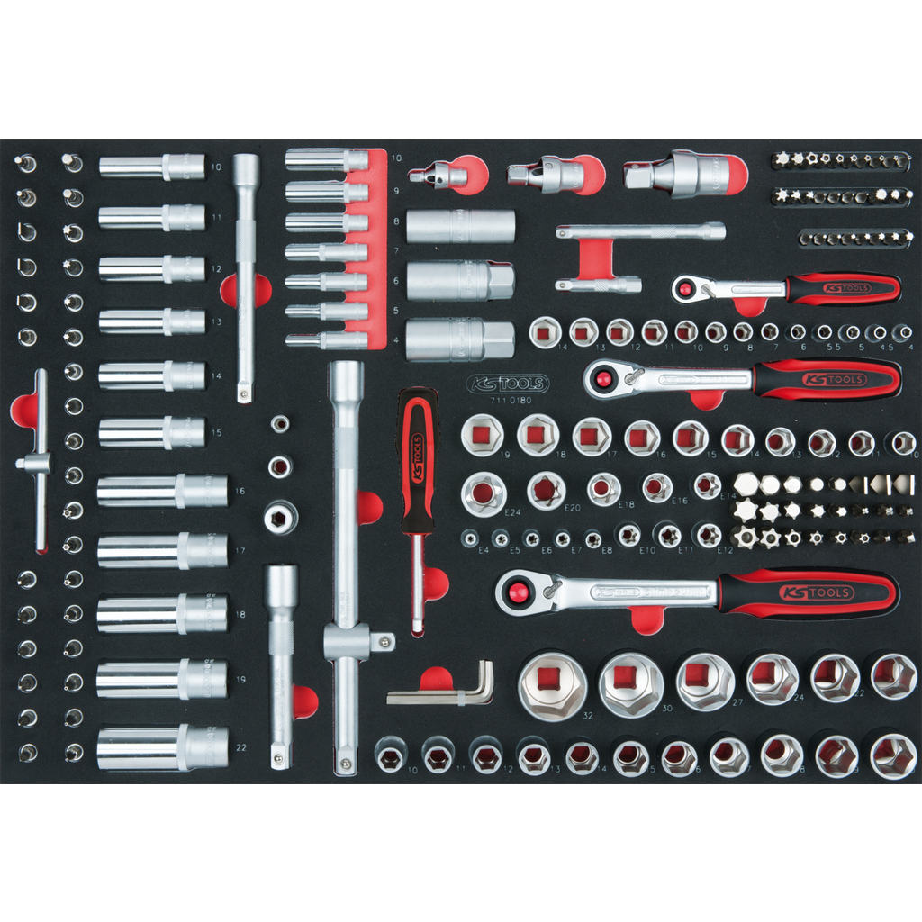 Scs 1 4 3 8 1 2 Socket Set 180 Pcs 1 1 System Insert 1 1 Scs Socket Wrench 1 4 3 8 1 2 Metric Toolbox Foam Tool Assortments Hand Tools Catalogue Products Ks Tools Werkzeuge Maschinen Gmbh