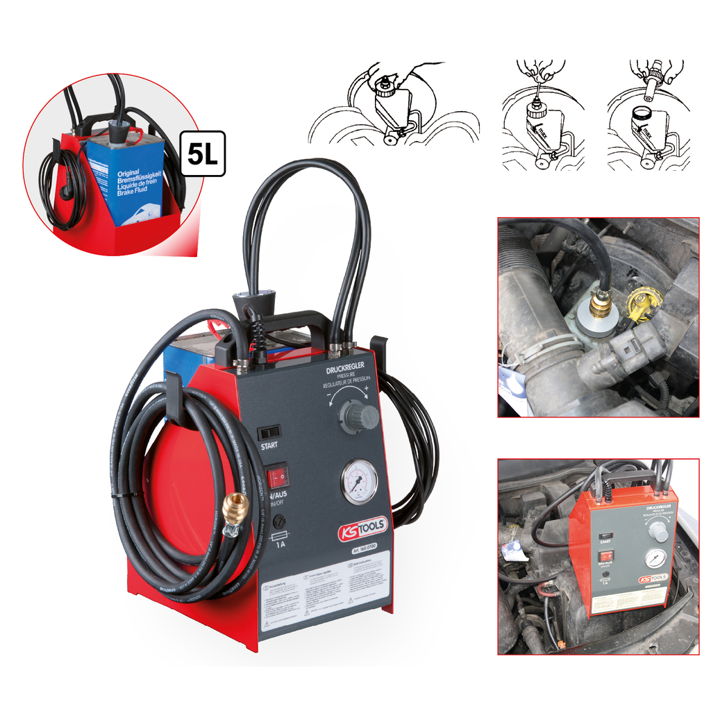 Brake bleeder, 5 litre Brake maintenance tool Brake service