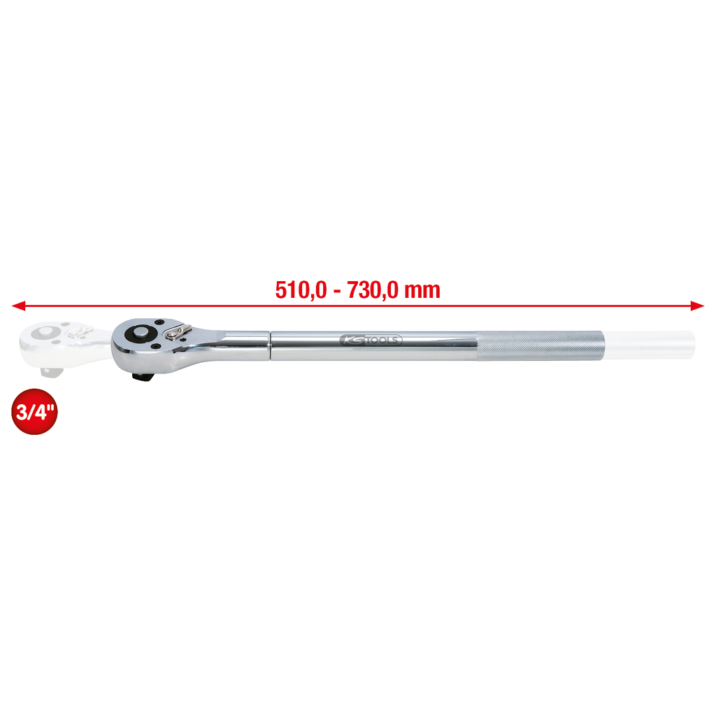 Carraca Telescópica De 3/4″ HASKYY – 62-100 Cm Con Trinquete Reversible Para Taller Y Camiones