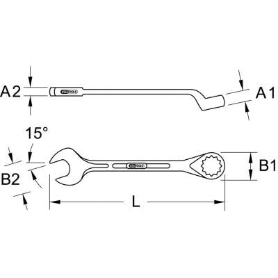Clés à tuyauter têtes coudées CHROMEplus, 13x14mm