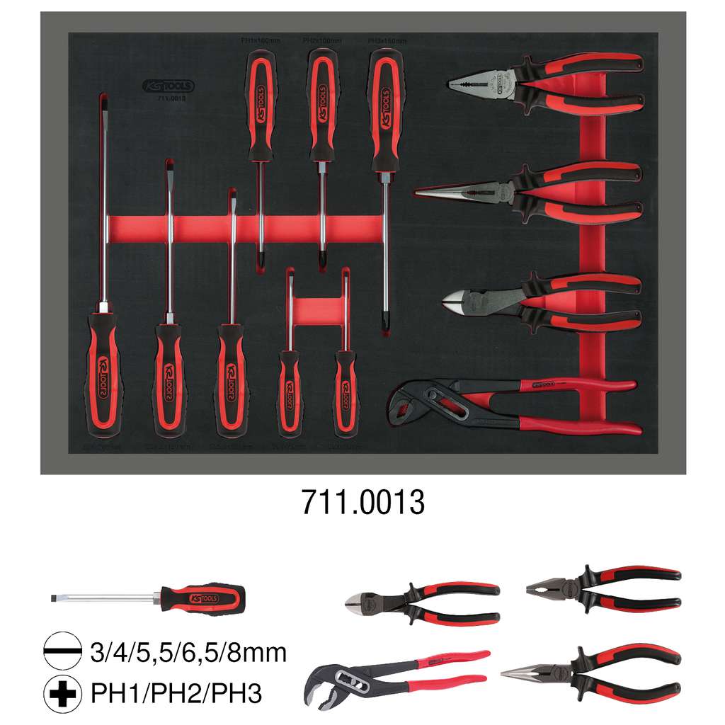 KS Tools Schraubermodul – 100-teilig, Mit Lasergeschnittenem Schaum, Für Werkstattwagen & Werkbänke