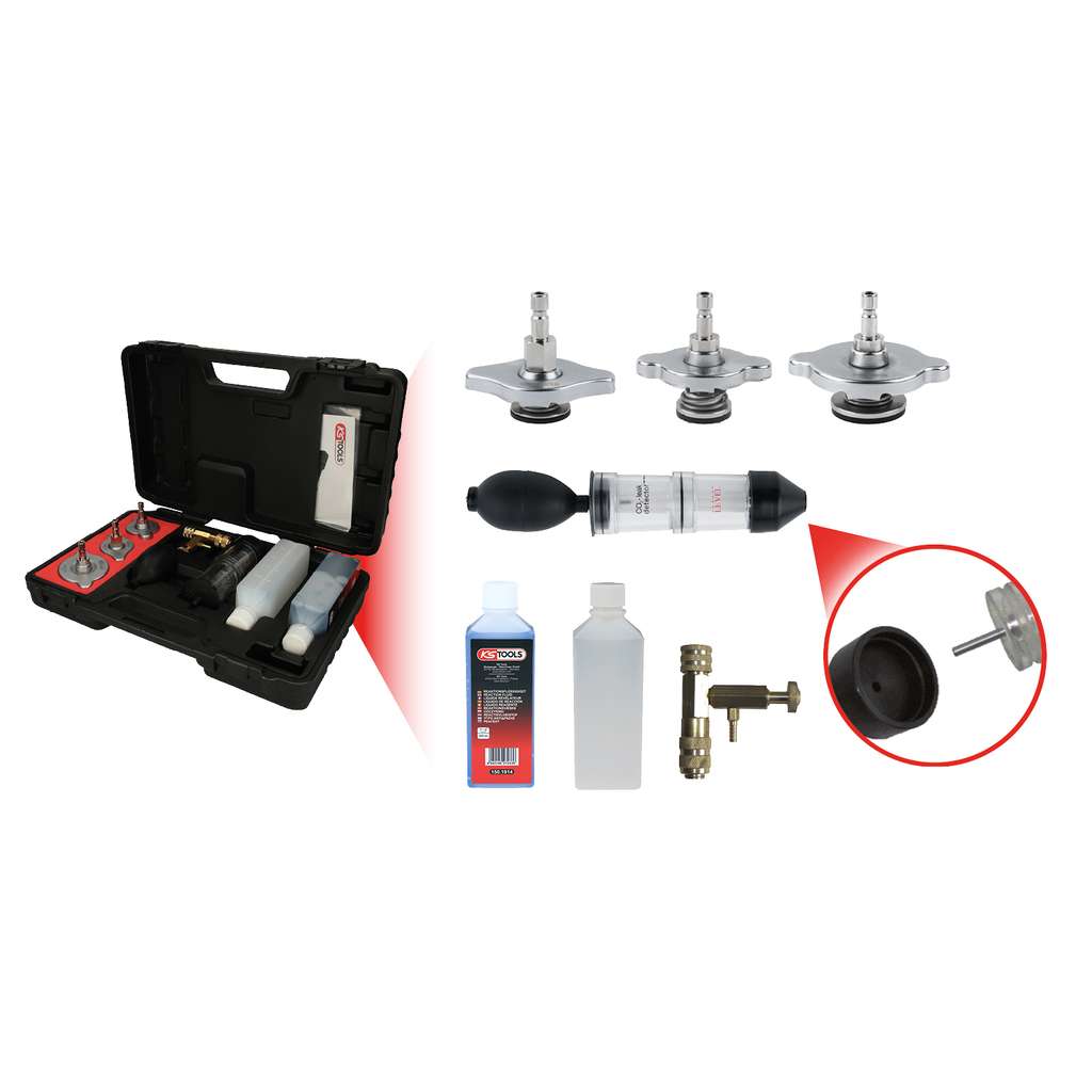 Kit Tester Perdite Motore QWORK – Rilevatore CO2 Per Guarnizioni Testa, Adattatore Universale Per Auto, Moto, Camion E Trattori, Senza Liquidi
