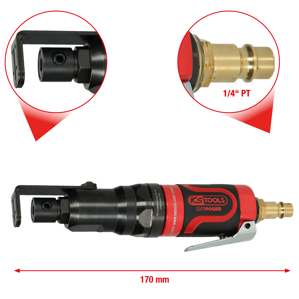 KS Tools - Mini-Pneumatik-Ratschenschlüssel 1/4'' slimPOWER