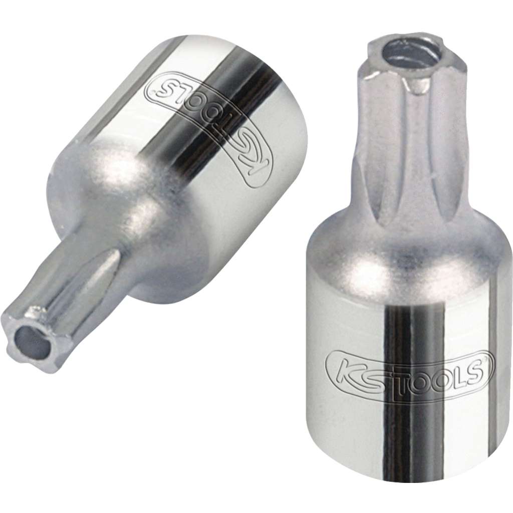 KS Tools 1/4 Zoll Bit-Stecknuss Torx Mit Stirnlochbohrung – TB30, Chrom Vanadium, Hochglanz Verchromt