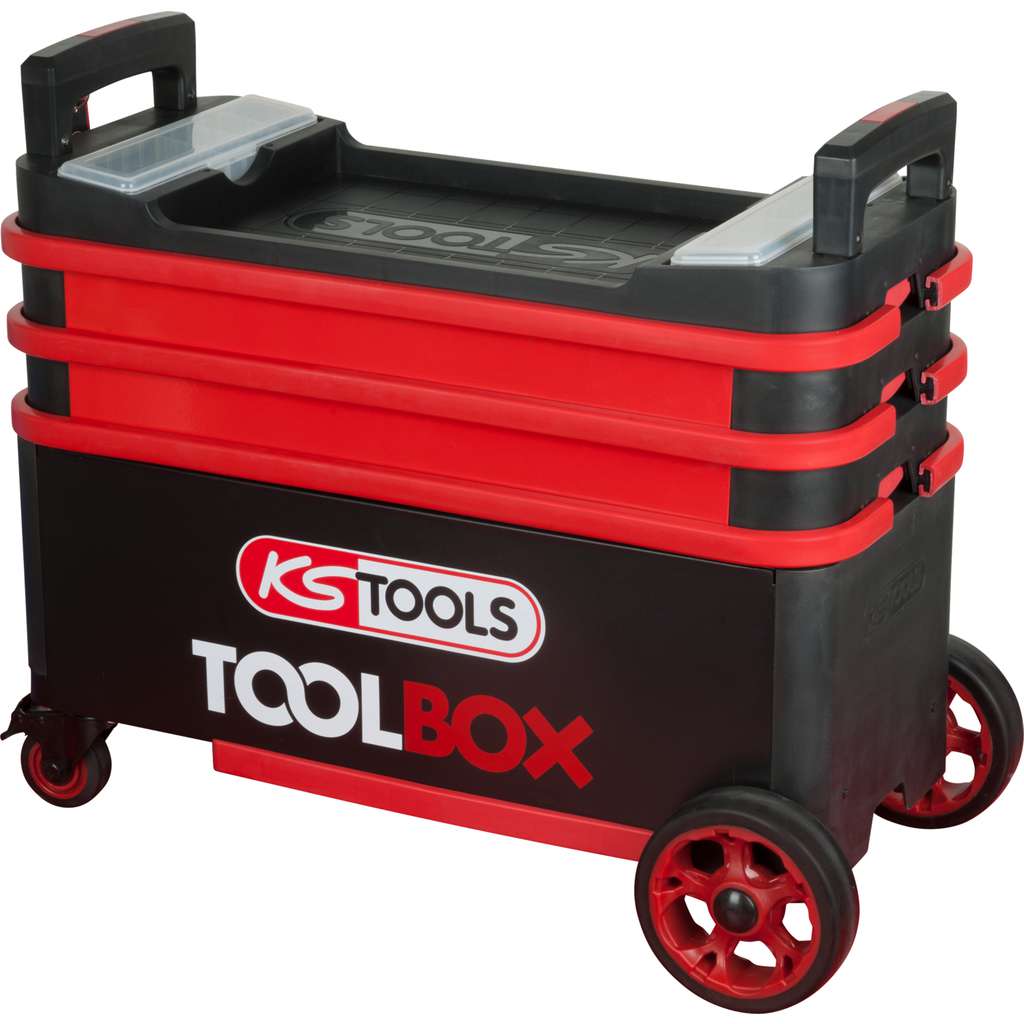 Produktbild von KRAUSS TOOLS Werkstattwagen KR-900B – Robuster Servicewagen, 200 Kg Tragkraft, Lenkrollen Mit Doppelstopp, 720x390x835 Mm