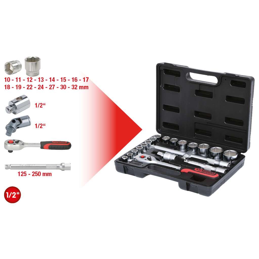 1 2 Socket Set Pcs 1 2 Set Assortments Sockets Hand Tools Catalogue Products Ks Tools Werkzeuge Maschinen Gmbh