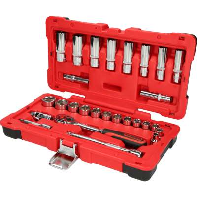KS Tools 917.3943 3/8 Dopsleutel, zeskant met kniegewricht, 12mm